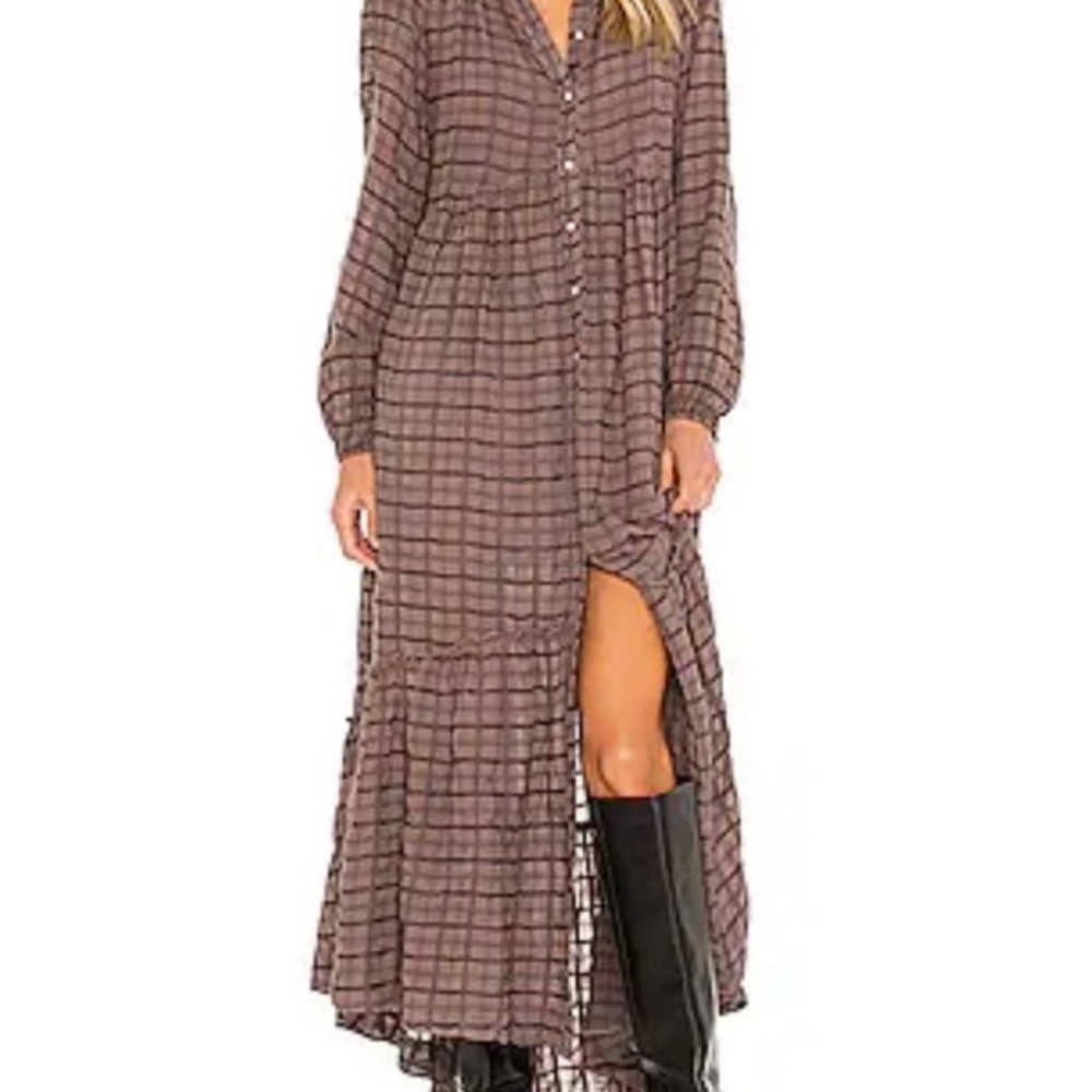 Free People Plaid Maxi Dress